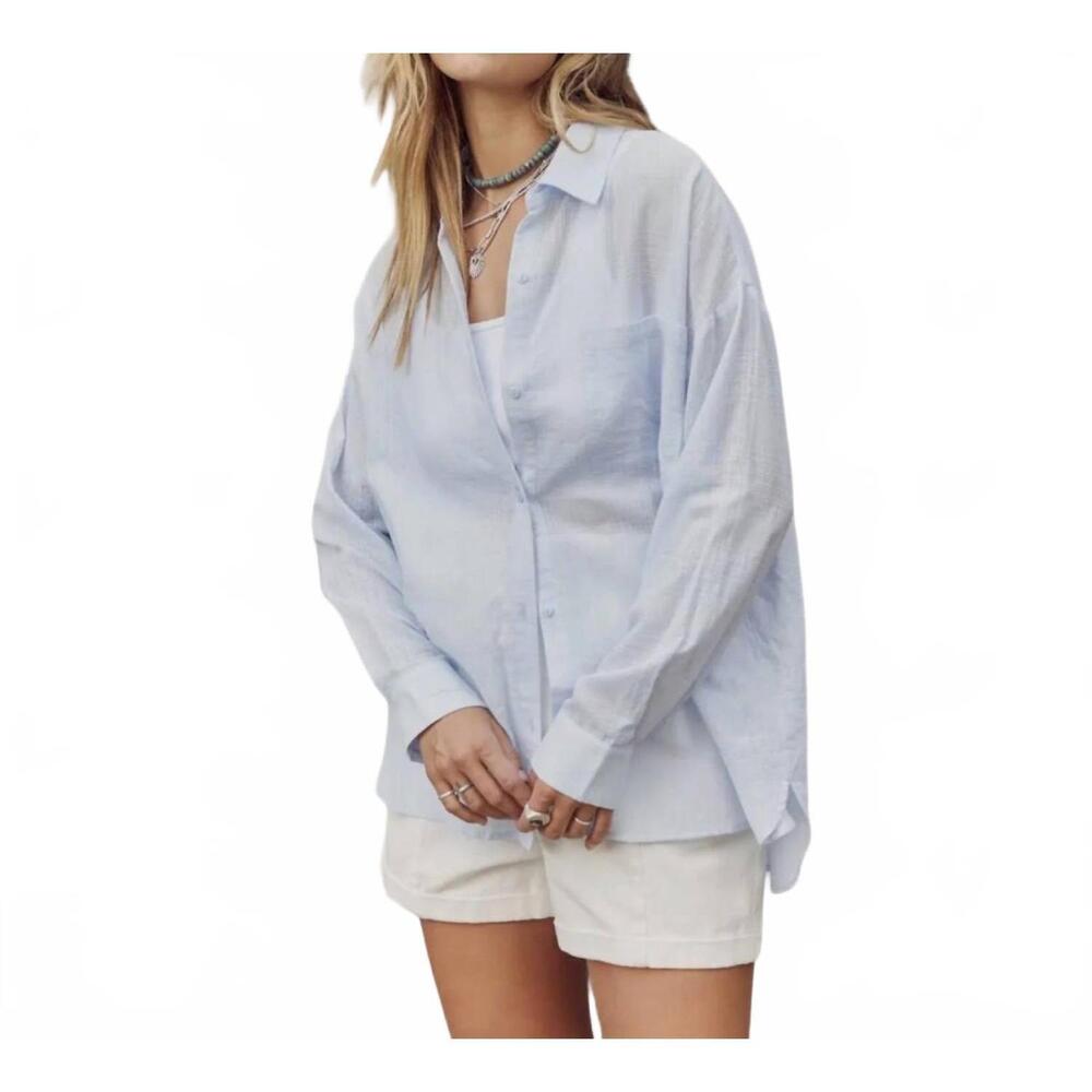 NEW IN FEBRUARY danielle button down top in clear blue